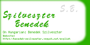 szilveszter benedek business card